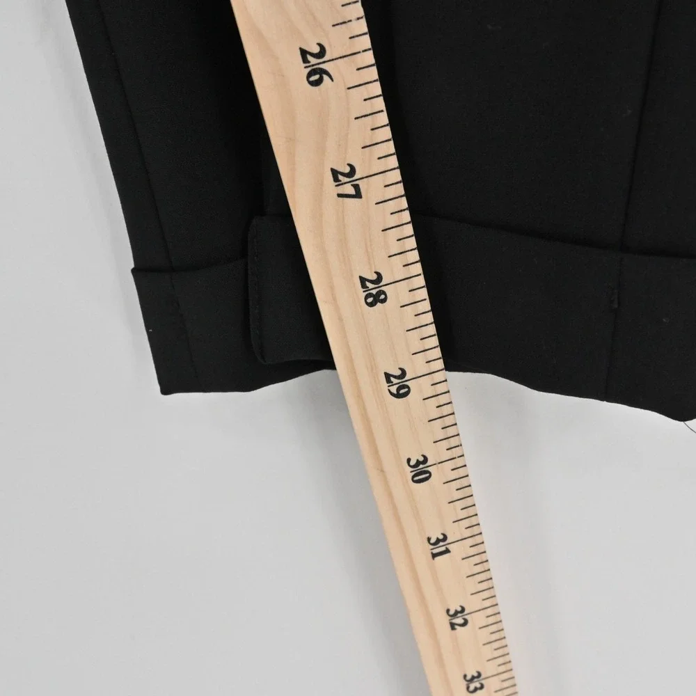 Cynthia Steffe Womens Wool Straight Trousers Size 8 Cuffed Black Pants Retro NEW